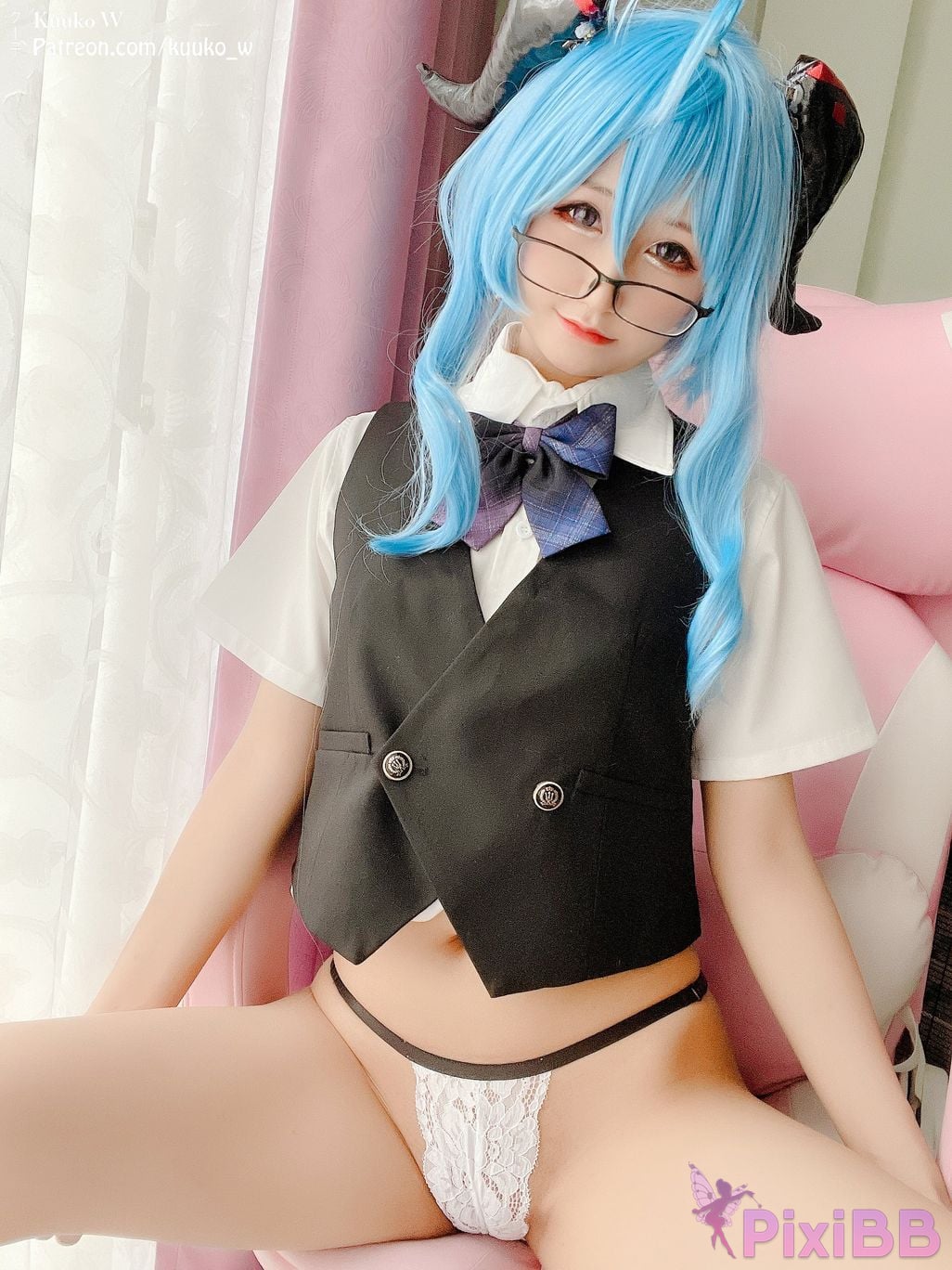Coser KuukoW No.067 Ganyu Pure Seifuku PixiBB.COM 026