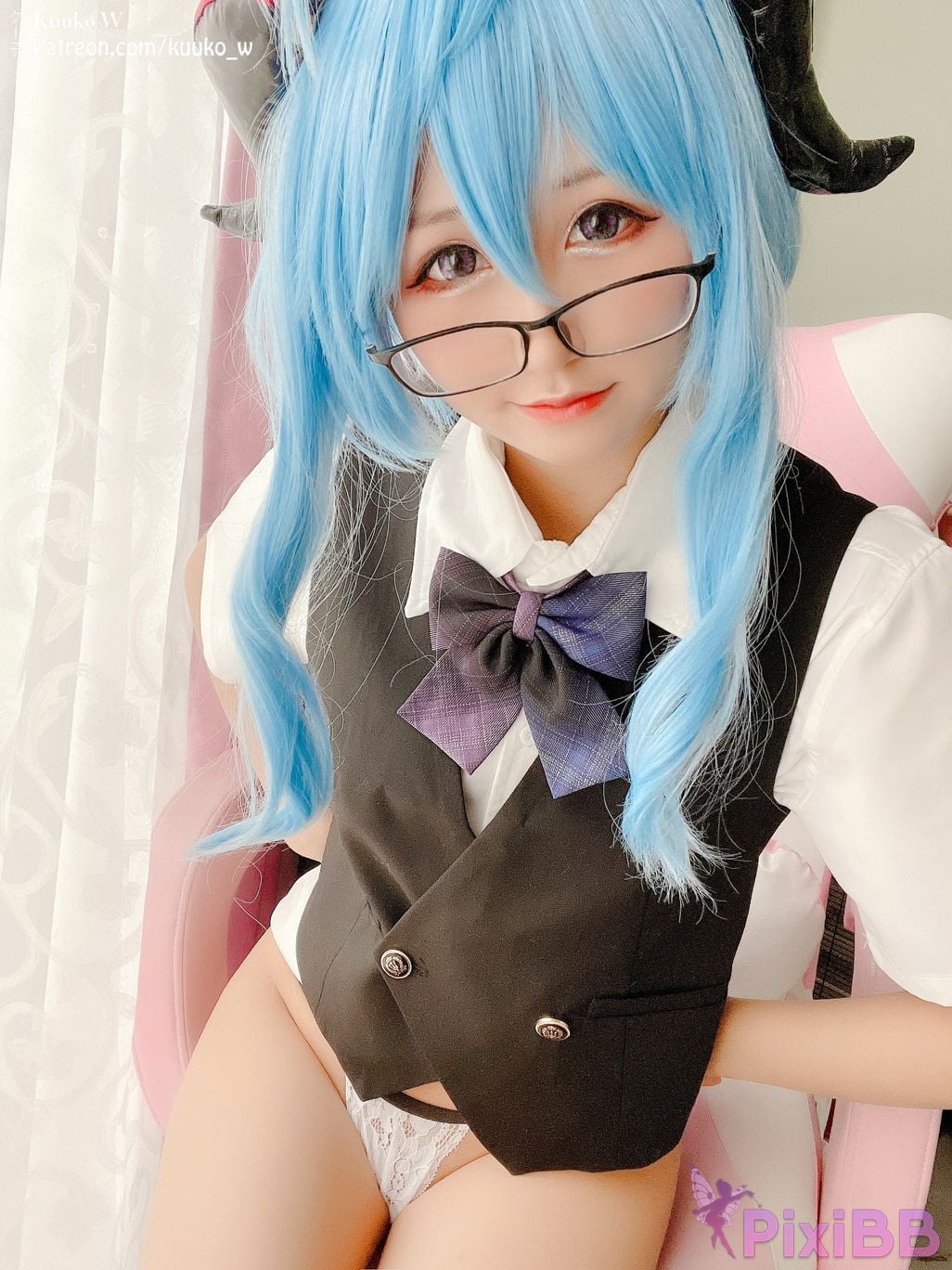 Coser KuukoW No.067 Ganyu Pure Seifuku PixiBB.COM 029