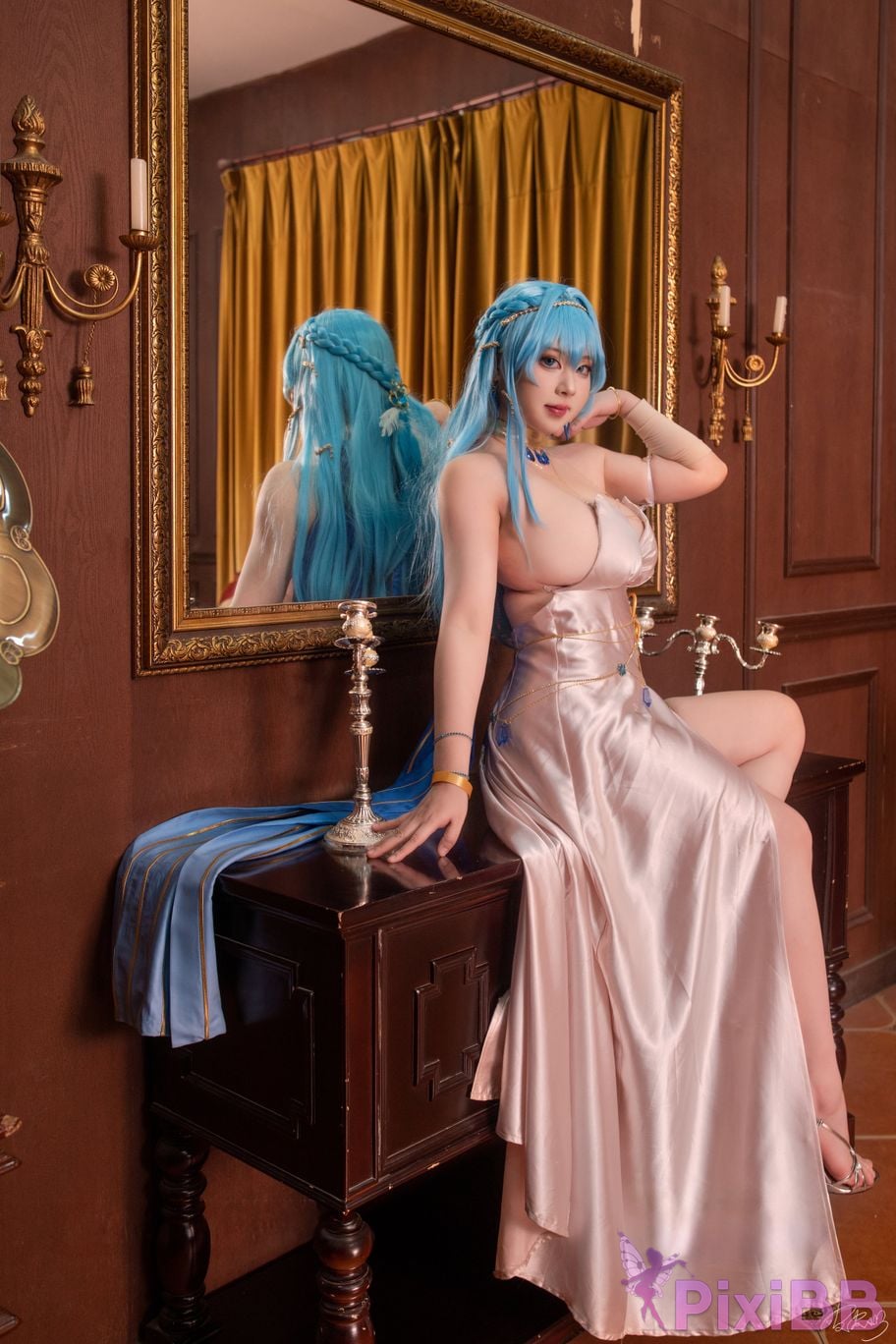 Cosplayer Pipi Nai is so cute Nikke goddess of victory Helen dress PixiBB.COM 015