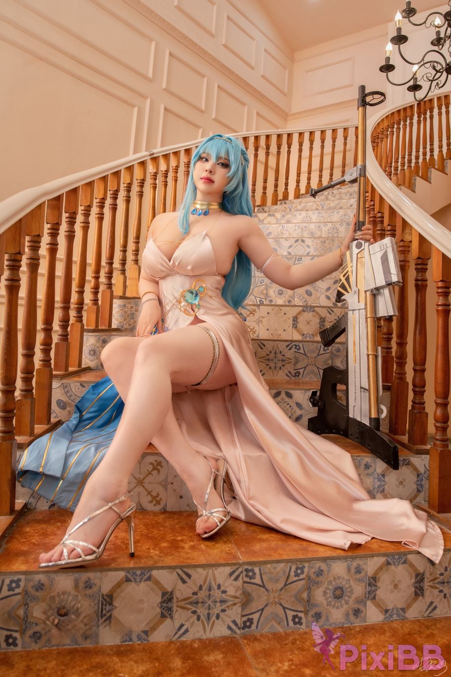 Cosplayer Pipi Nai is so cute Nikke goddess of victory Helen dress PixiBB.COM 044