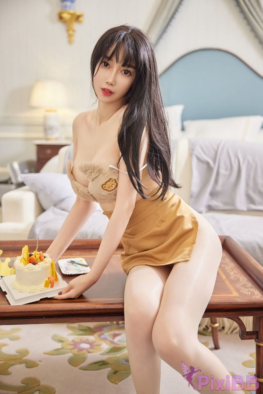 No watermark for in app purchases Yueer Yue er XIUREN Model Beautiful shredded pork meat to celebrate birthday PixiBB.COM 046