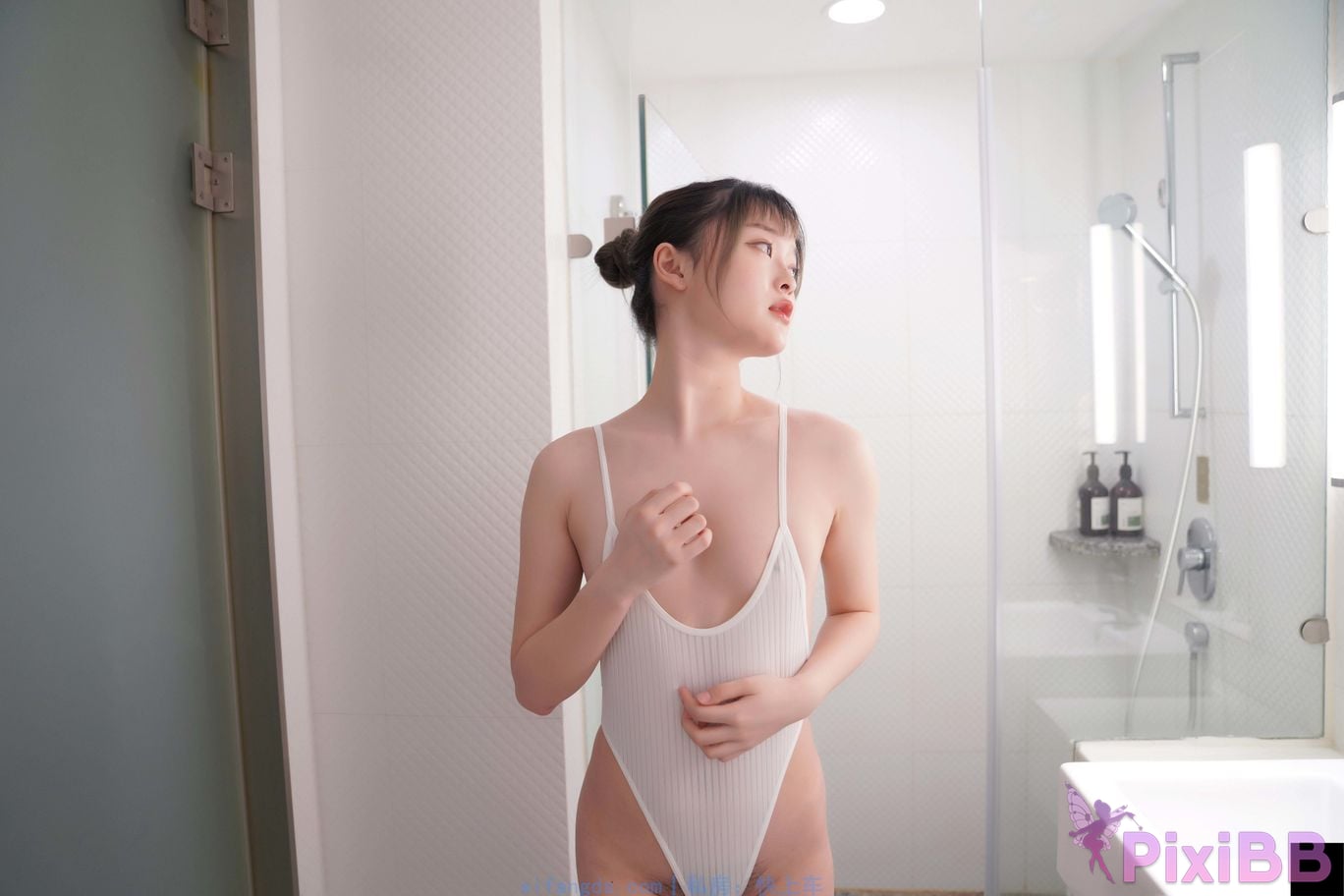 Private Photoshoot Yueyue Short skirt and black stockings full scale private photoshoot PixiBB.COM 016