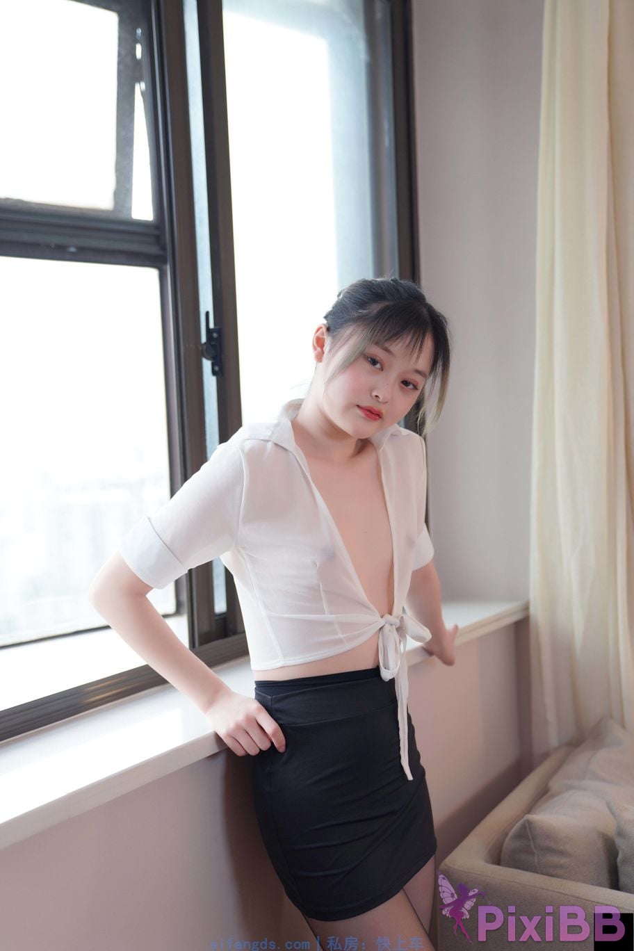 Private Photoshoot Yueyue Short skirt and black stockings full scale private photoshoot PixiBB.COM 172