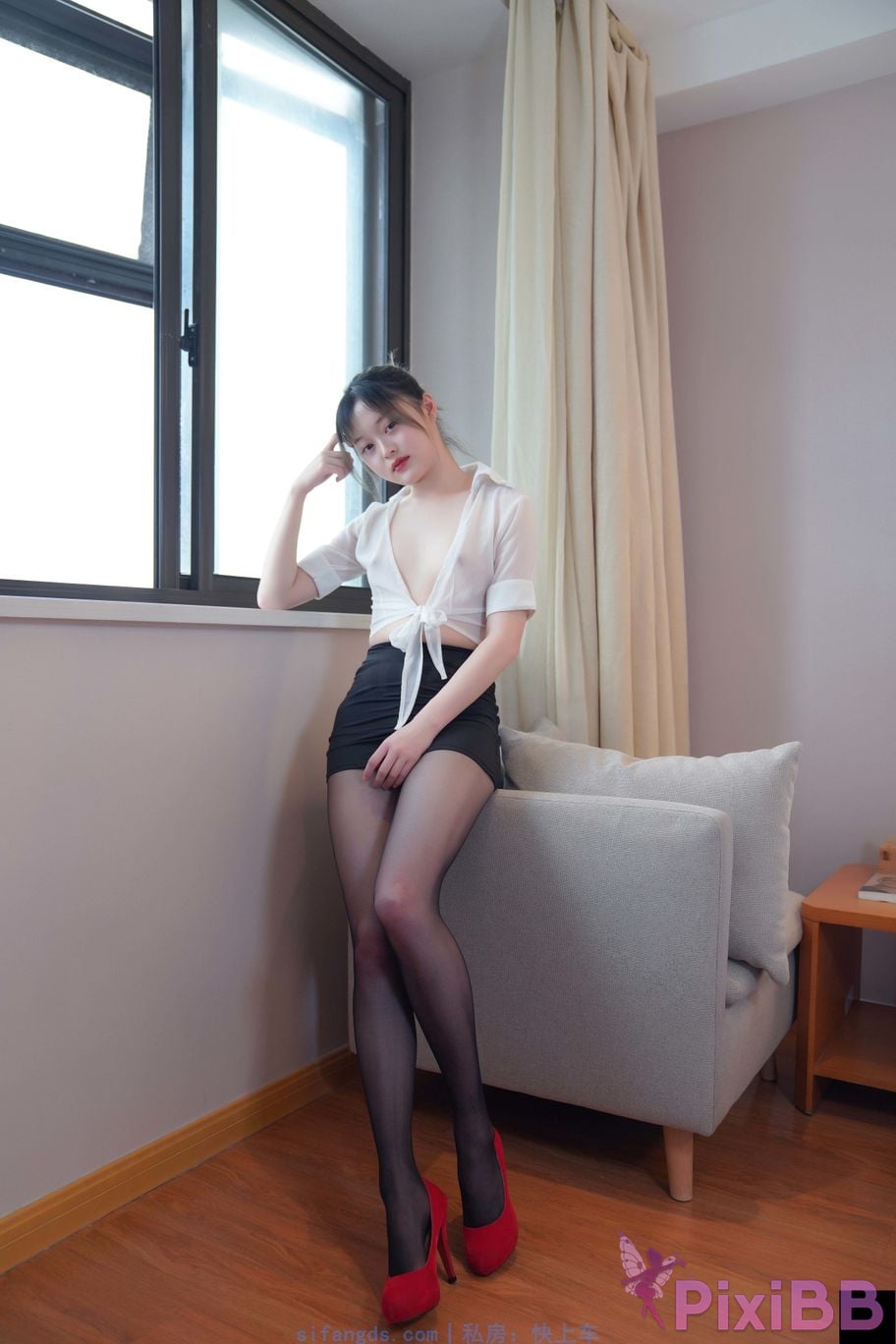 Private Photoshoot Yueyue Short skirt and black stockings full scale private photoshoot PixiBB.COM 177
