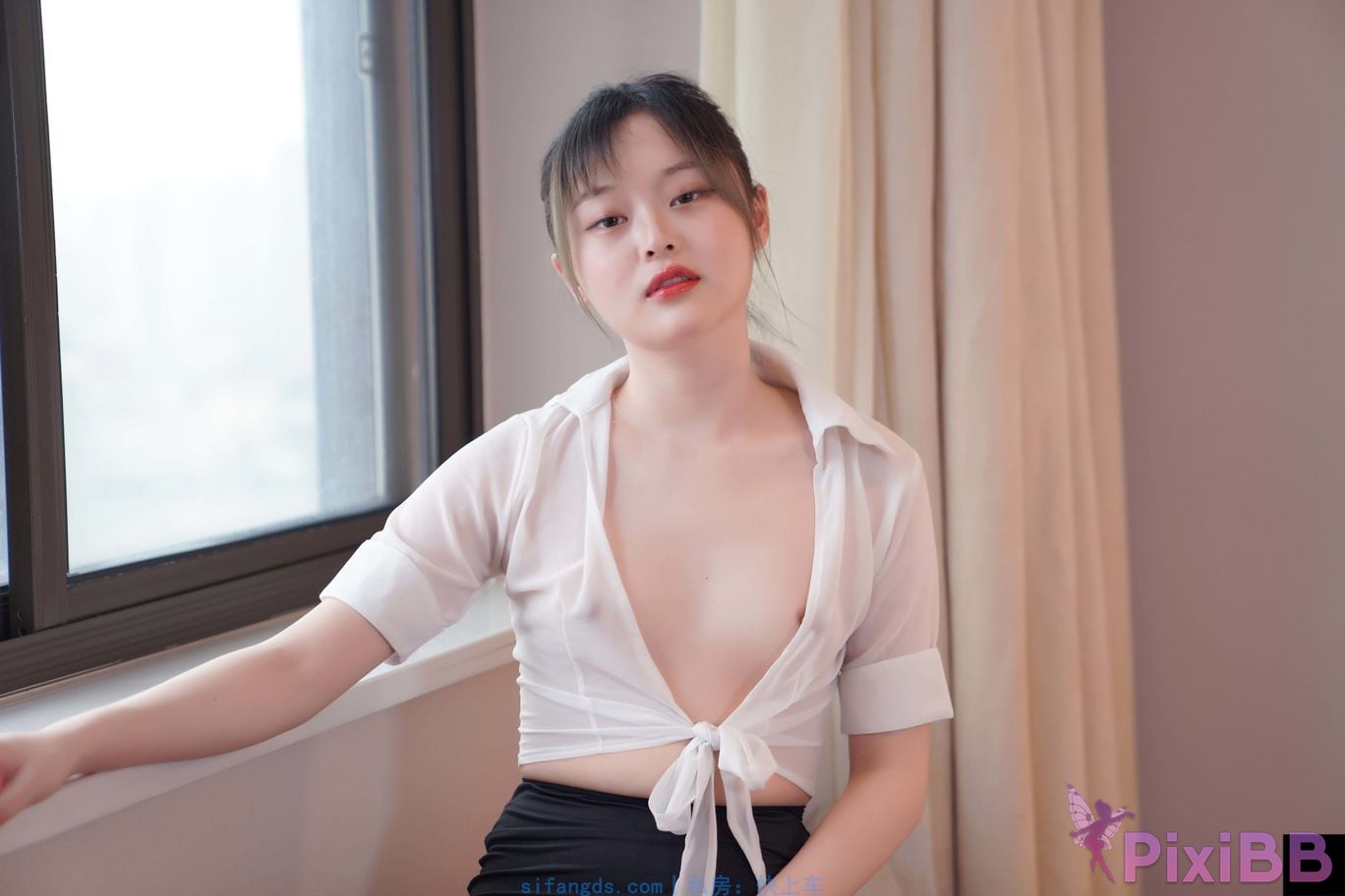 Private Photoshoot Yueyue Short skirt and black stockings full scale private photoshoot PixiBB.COM 196