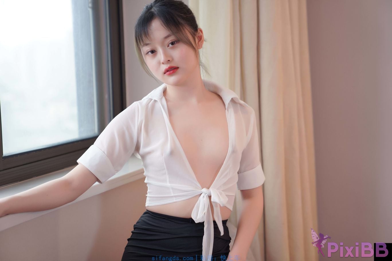 Private Photoshoot Yueyue Short skirt and black stockings full scale private photoshoot PixiBB.COM 199