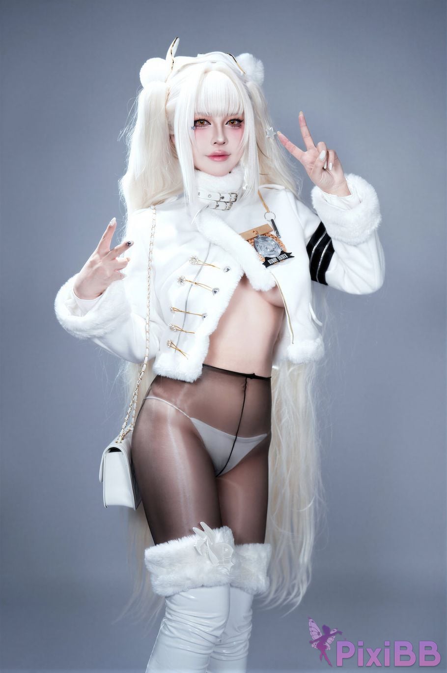 Cosplayer Half son Nikke goddess of victory Blanche lucky express PixiBB.COM 001