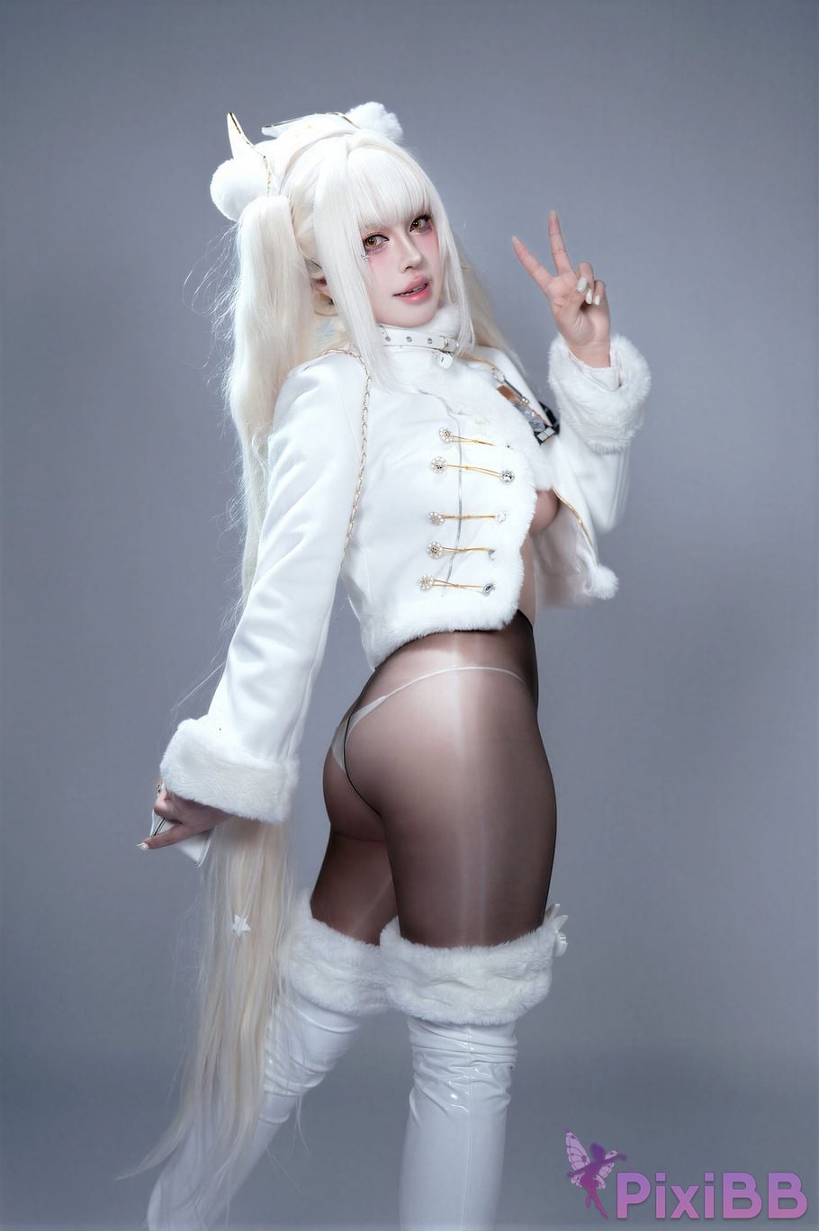 Cosplayer Half son Nikke goddess of victory Blanche lucky express PixiBB.COM 045