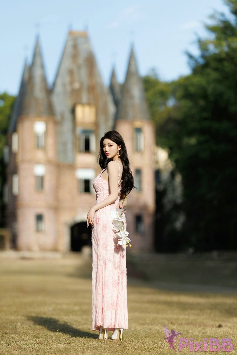 No watermark for in app purchases Yang Chenchen Yome XIUREN Model pink dress PixiBB.COM 001