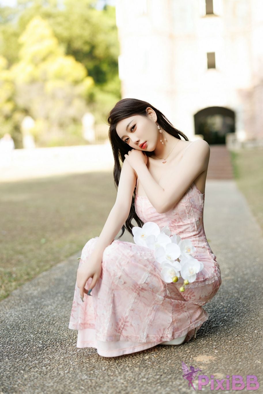 No watermark for in app purchases Yang Chenchen Yome XIUREN Model pink dress PixiBB.COM 010