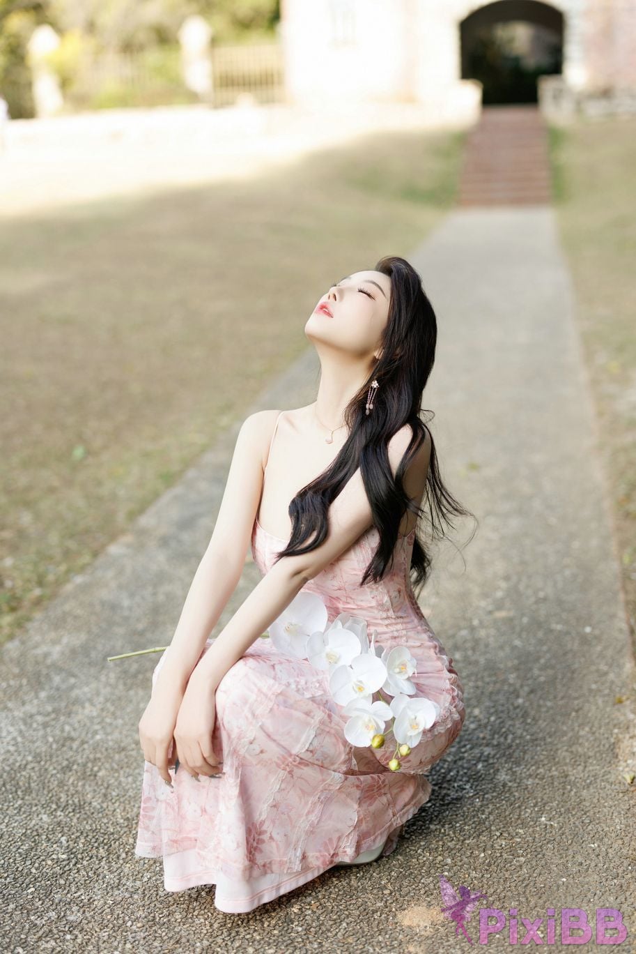 No watermark for in app purchases Yang Chenchen Yome XIUREN Model pink dress PixiBB.COM 011