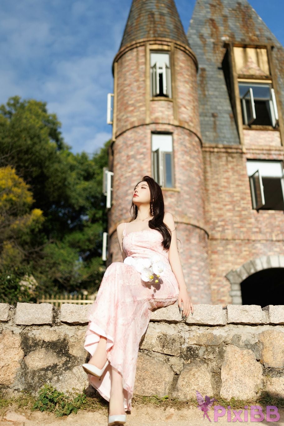 No watermark for in app purchases Yang Chenchen Yome XIUREN Model pink dress PixiBB.COM 012