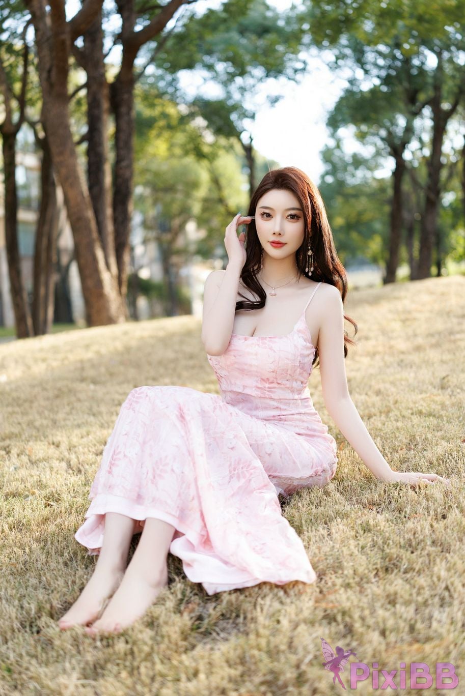 No watermark for in app purchases Yang Chenchen Yome XIUREN Model pink dress PixiBB.COM 016