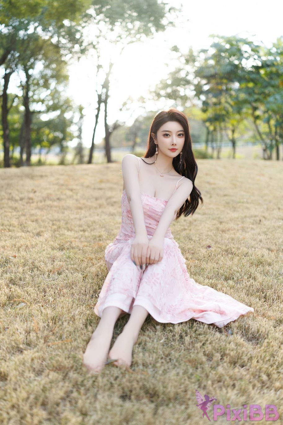 No watermark for in app purchases Yang Chenchen Yome XIUREN Model pink dress PixiBB.COM 017