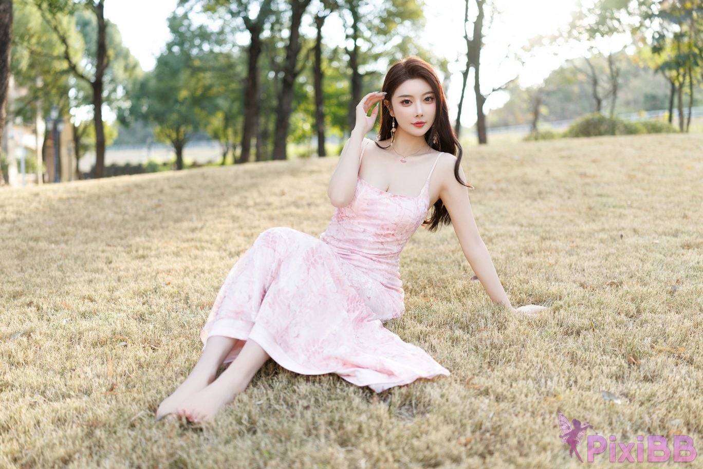 No watermark for in app purchases Yang Chenchen Yome XIUREN Model pink dress PixiBB.COM 018