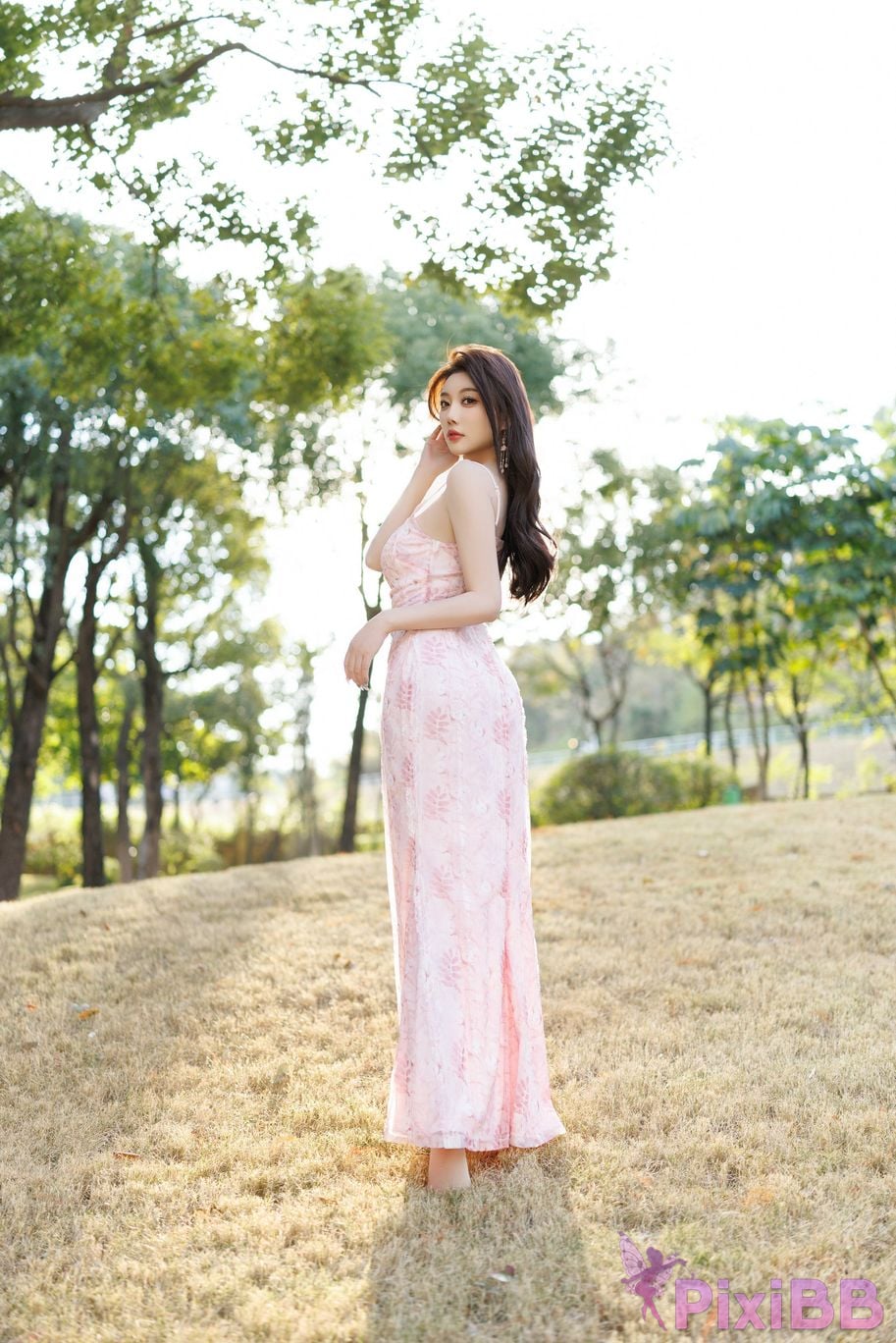 No watermark for in app purchases Yang Chenchen Yome XIUREN Model pink dress PixiBB.COM 019