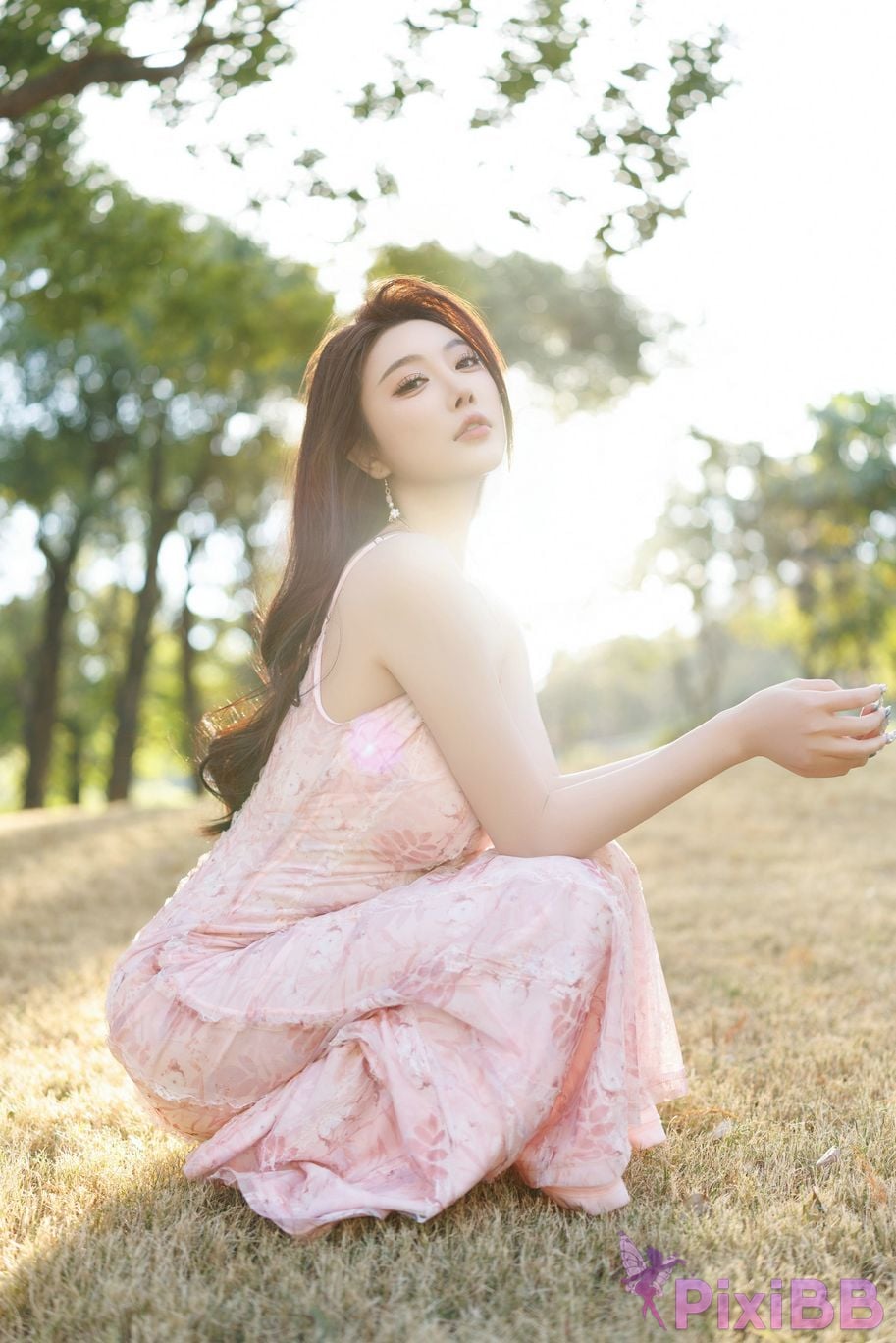 No watermark for in app purchases Yang Chenchen Yome XIUREN Model pink dress PixiBB.COM 020