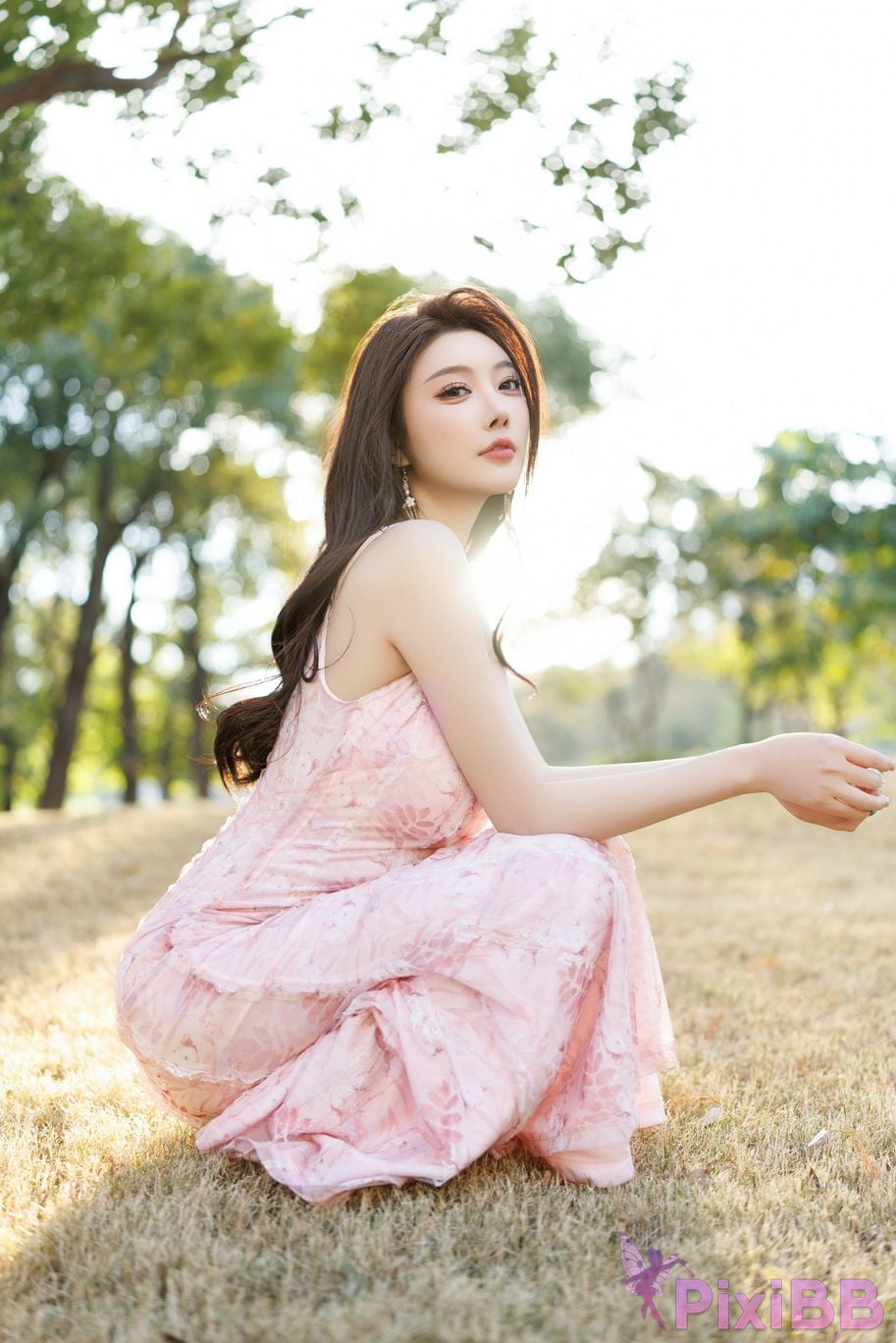 No watermark for in app purchases Yang Chenchen Yome XIUREN Model pink dress PixiBB.COM 021