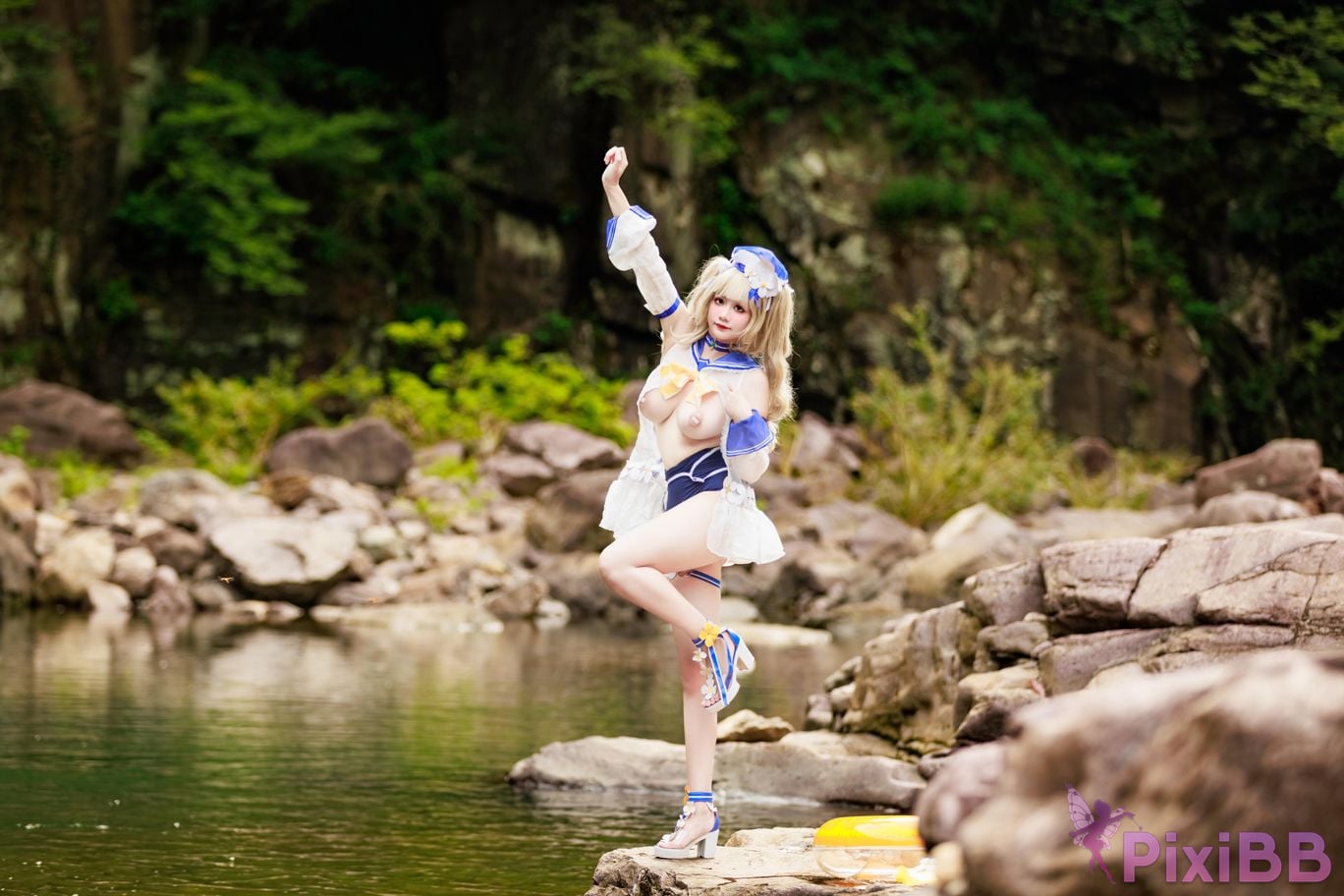 Cosplayer A Xuexue barbara swimsuit PixiBB.COM 032