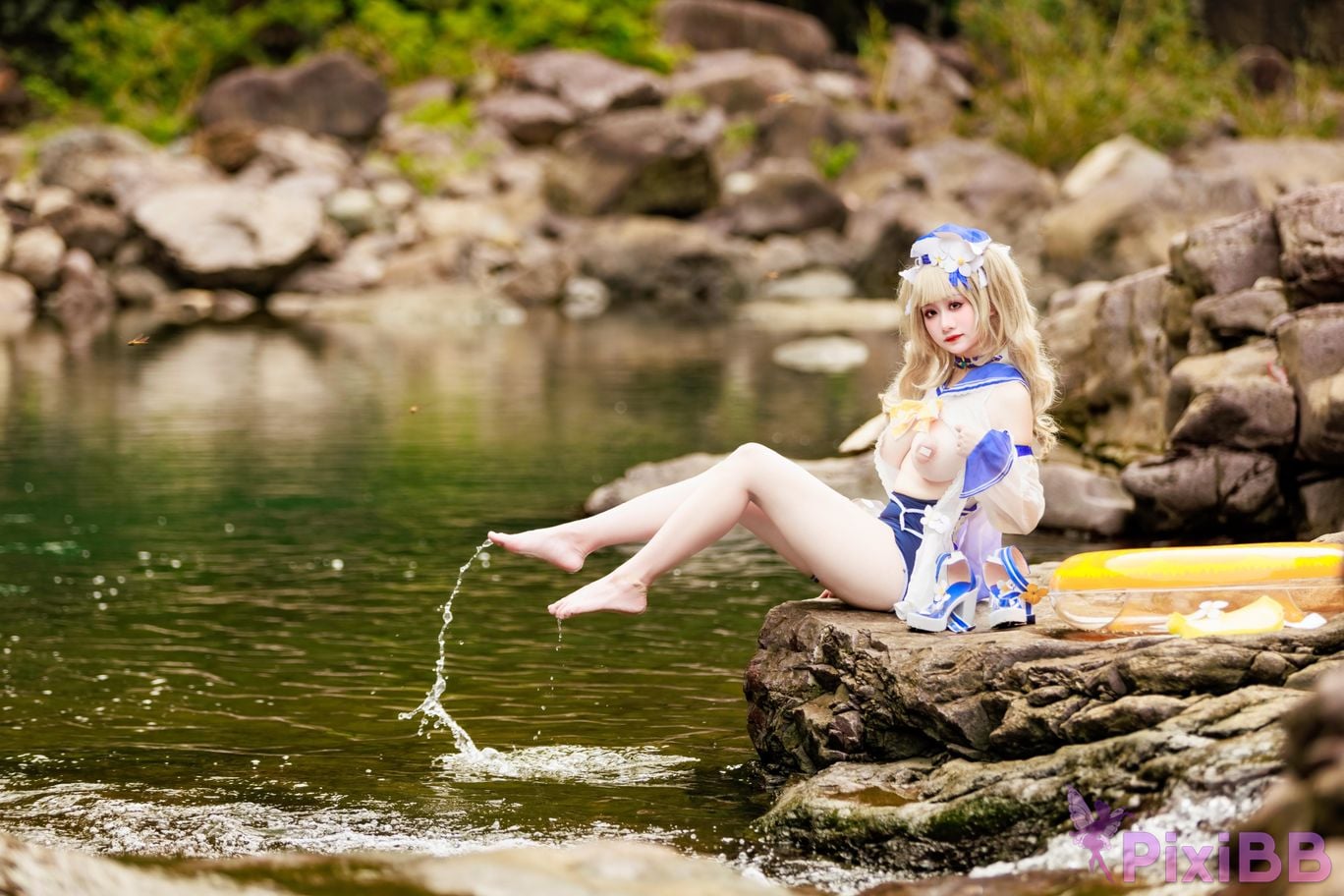 Cosplayer A Xuexue barbara swimsuit PixiBB.COM 033