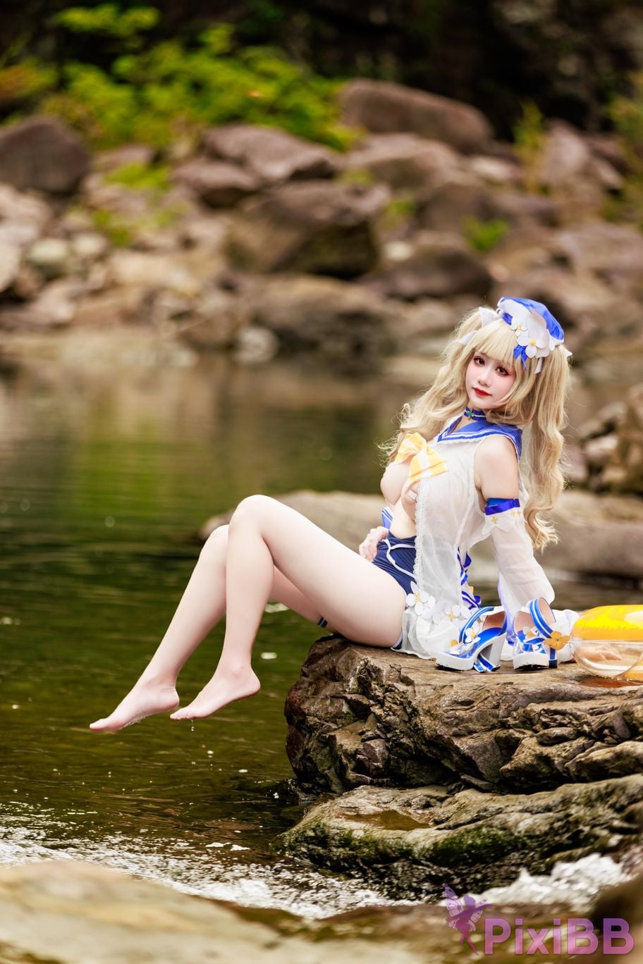 Cosplayer A Xuexue barbara swimsuit PixiBB.COM 034