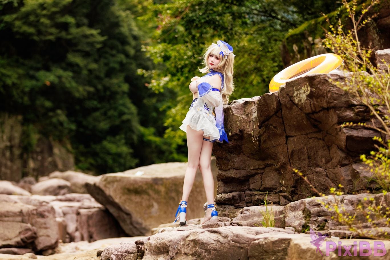 Cosplayer A Xuexue barbara swimsuit PixiBB.COM 037