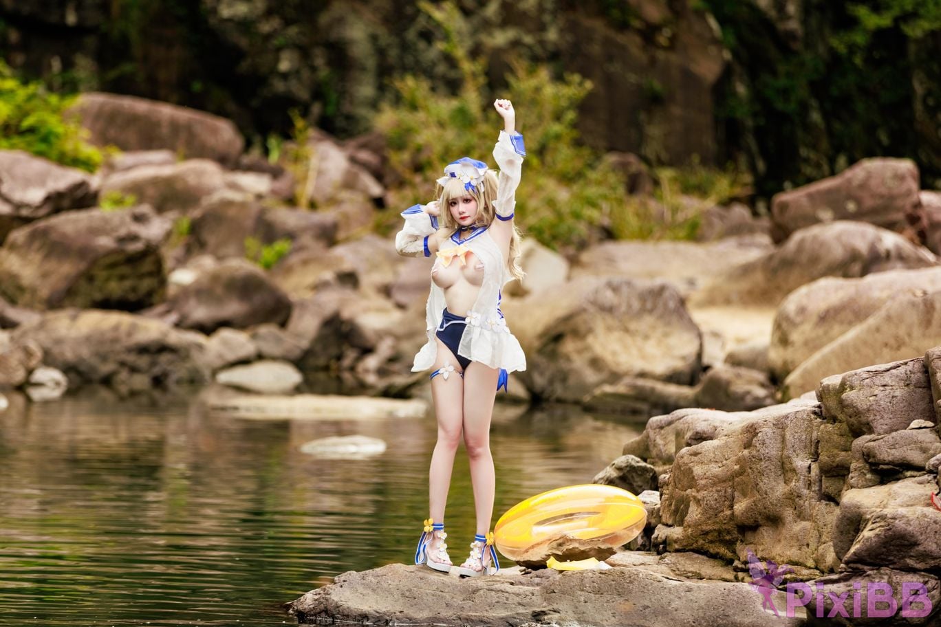 Cosplayer A Xuexue barbara swimsuit PixiBB.COM 042