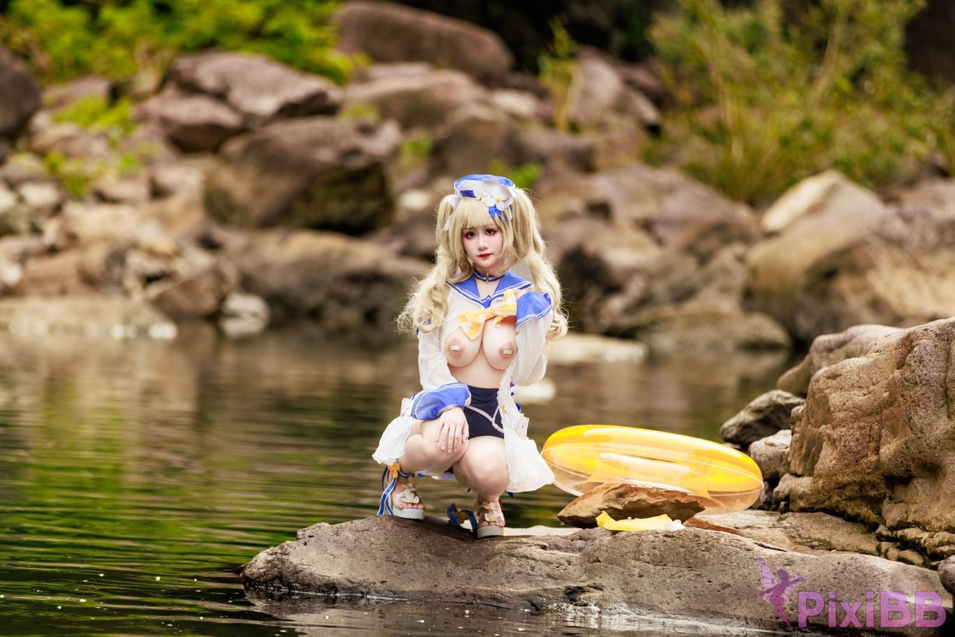 Cosplayer A Xuexue barbara swimsuit PixiBB.COM 044
