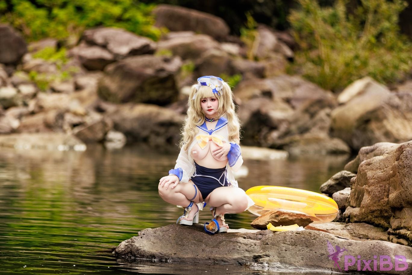 Cosplayer A Xuexue barbara swimsuit PixiBB.COM 045