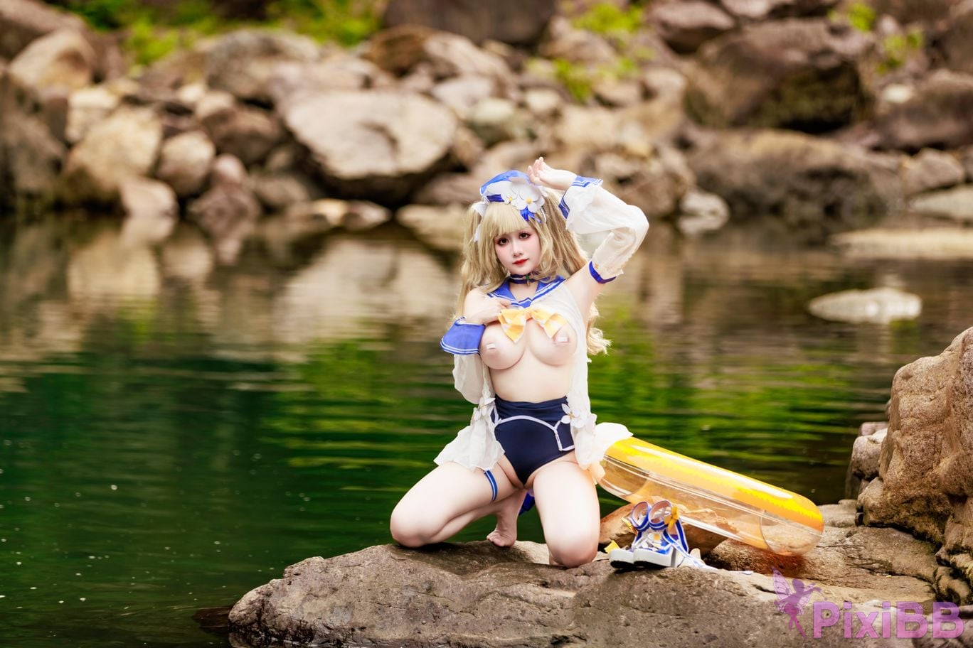 Cosplayer A Xuexue barbara swimsuit PixiBB.COM 050