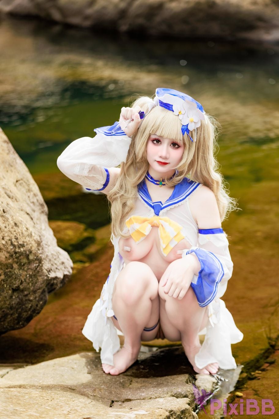 Cosplayer A Xuexue barbara swimsuit PixiBB.COM 056