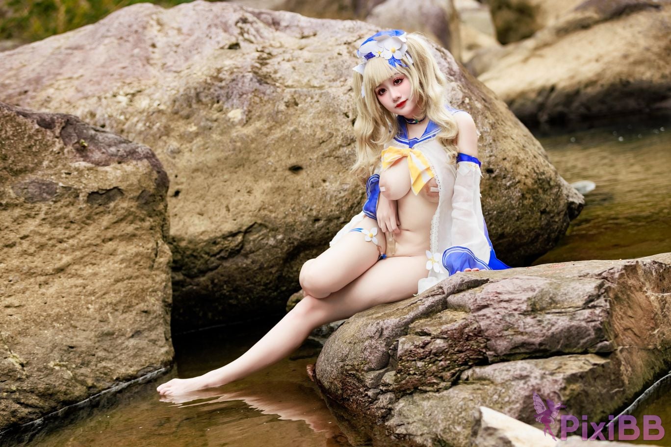 Cosplayer A Xuexue barbara swimsuit PixiBB.COM 059