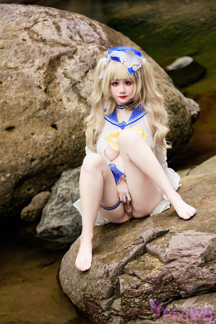 Cosplayer A Xuexue barbara swimsuit PixiBB.COM 061