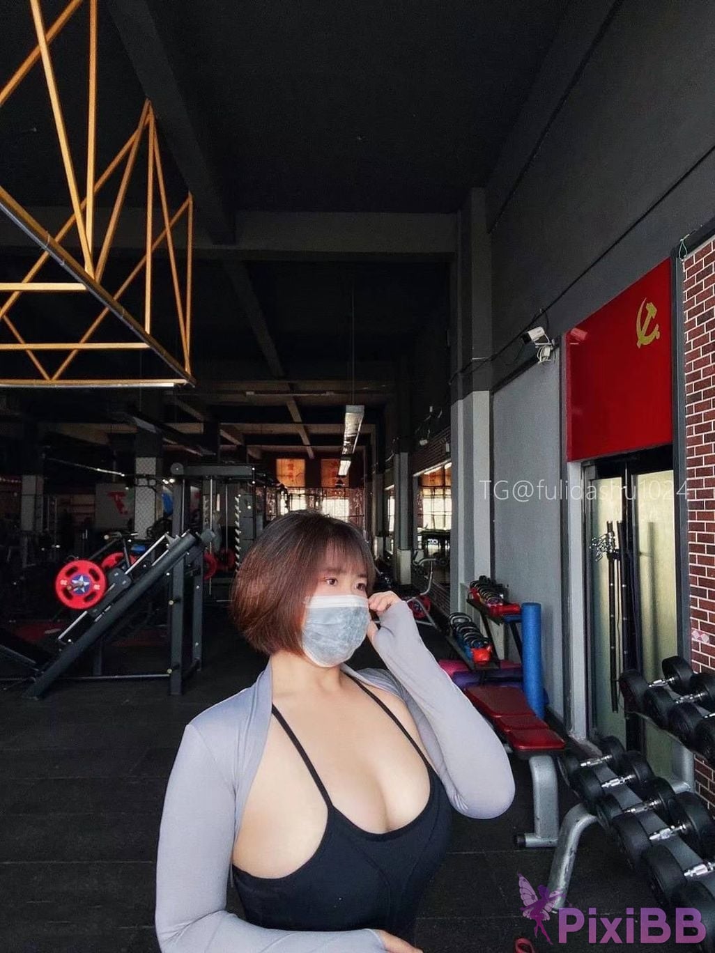 OtherXXX Yu Chi Suer BBW mature woman Uniform underwear micro tight ring PixiBB.COM 024