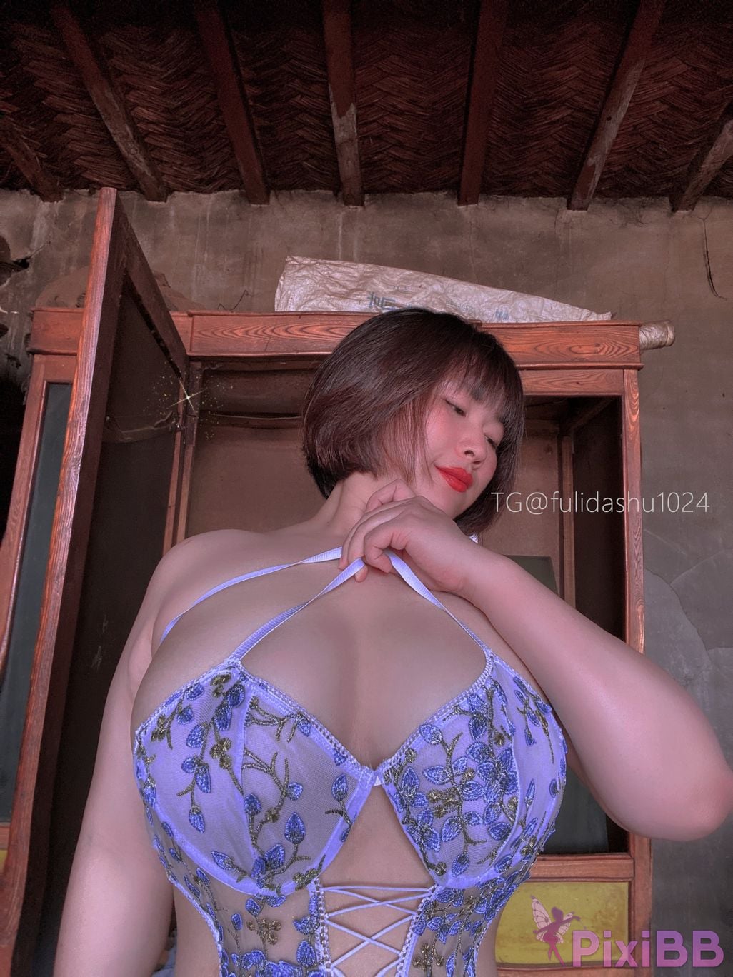 OtherXXX Yu Chi Suer BBW mature woman Uniform underwear micro tight ring PixiBB.COM 026