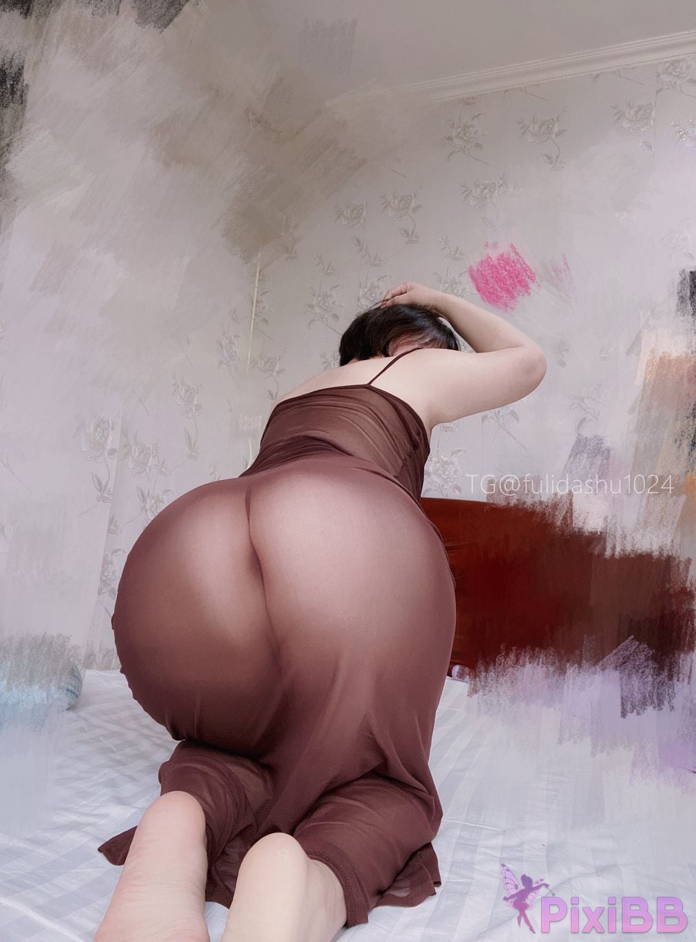 OtherXXX Yu Chi Suer BBW mature woman Uniform underwear micro tight ring PixiBB.COM 097