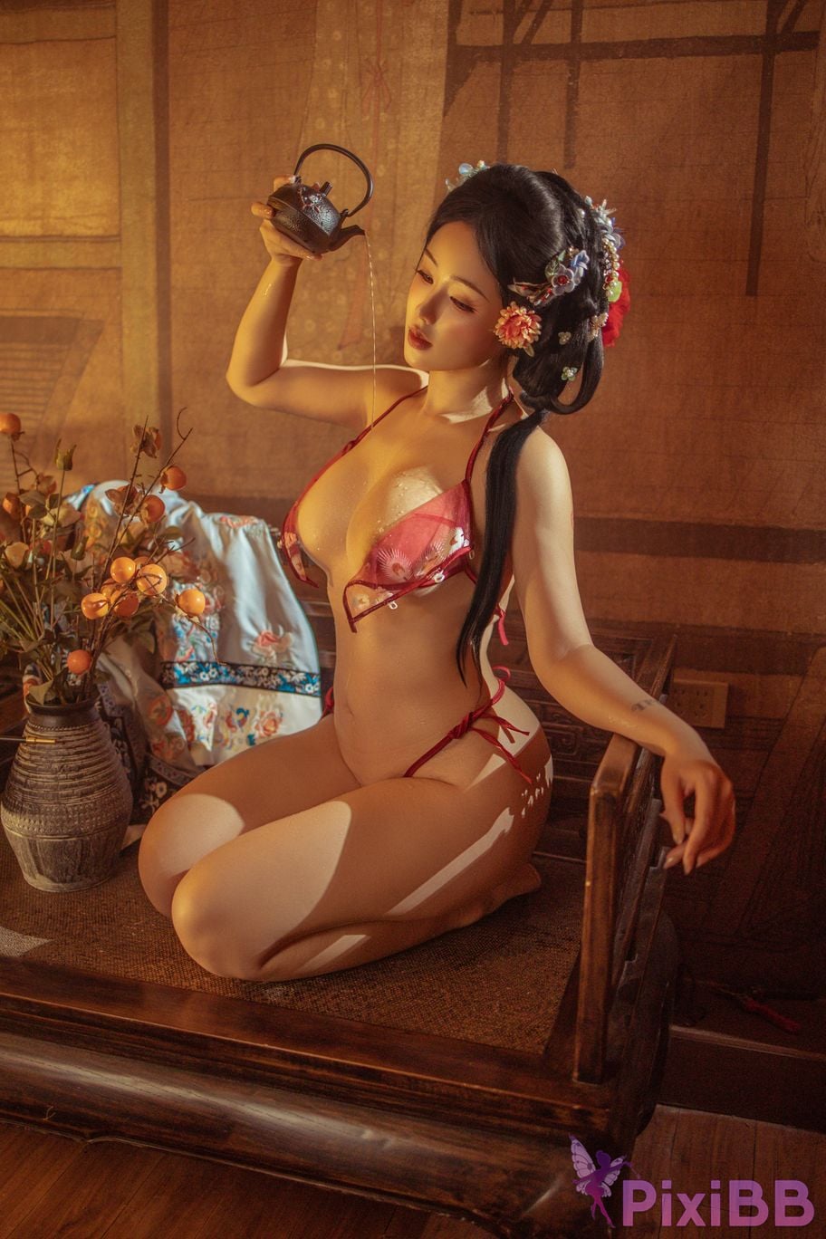 Cosplayer Titanium alloy TiTi rouge button PixiBB.COM 064