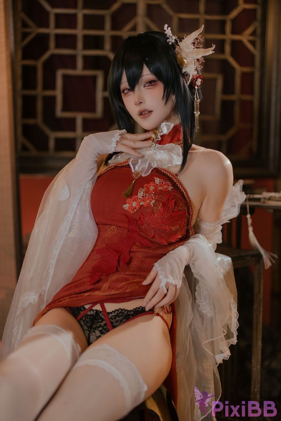 Cosplayer Island fish azur lane Zhenhai Beautiful night PixiBB.COM 032
