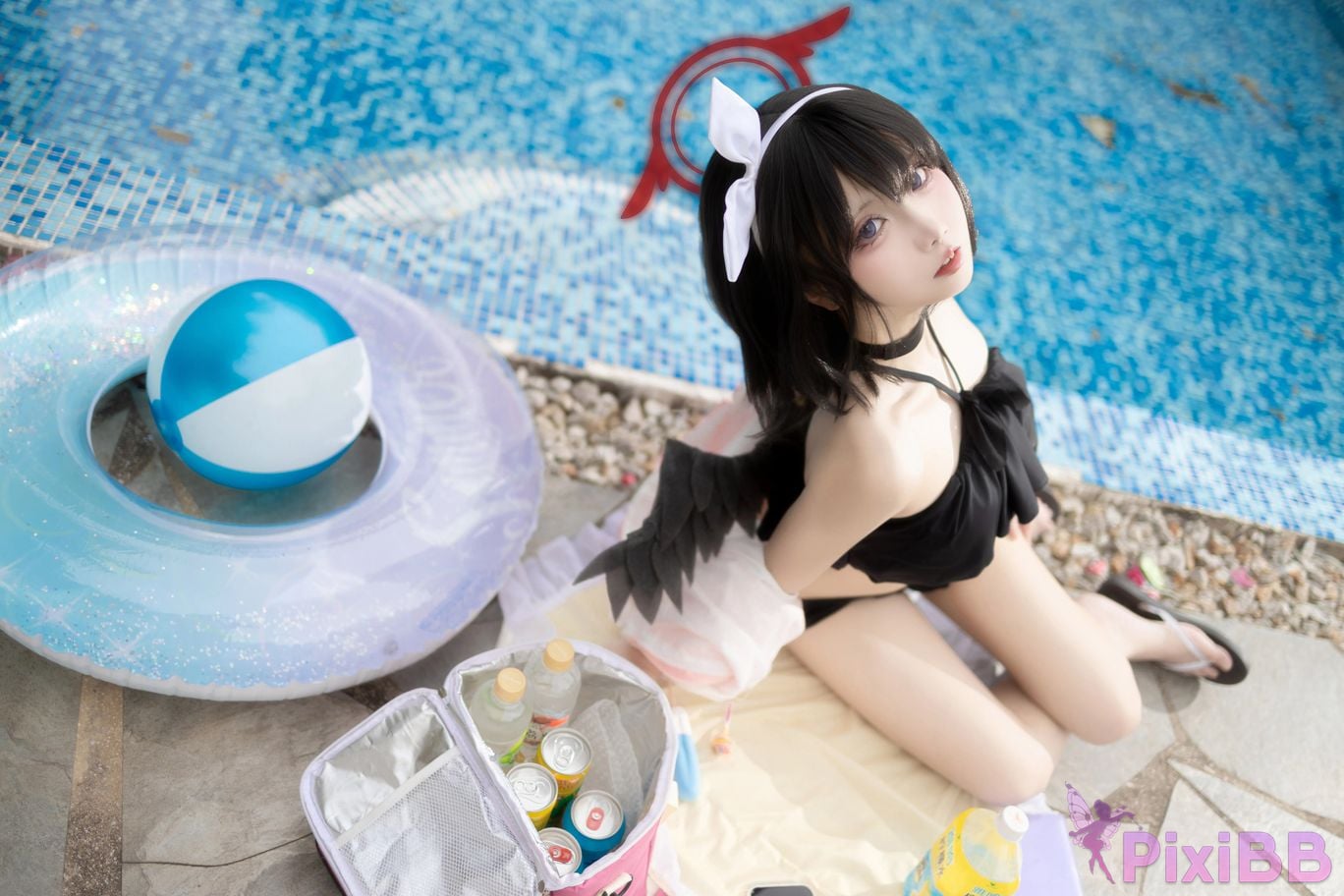 Cosplayer Zhiyue Etsu ko Blue Archive Seizan Mashiro swimsuit PixiBB.COM 001