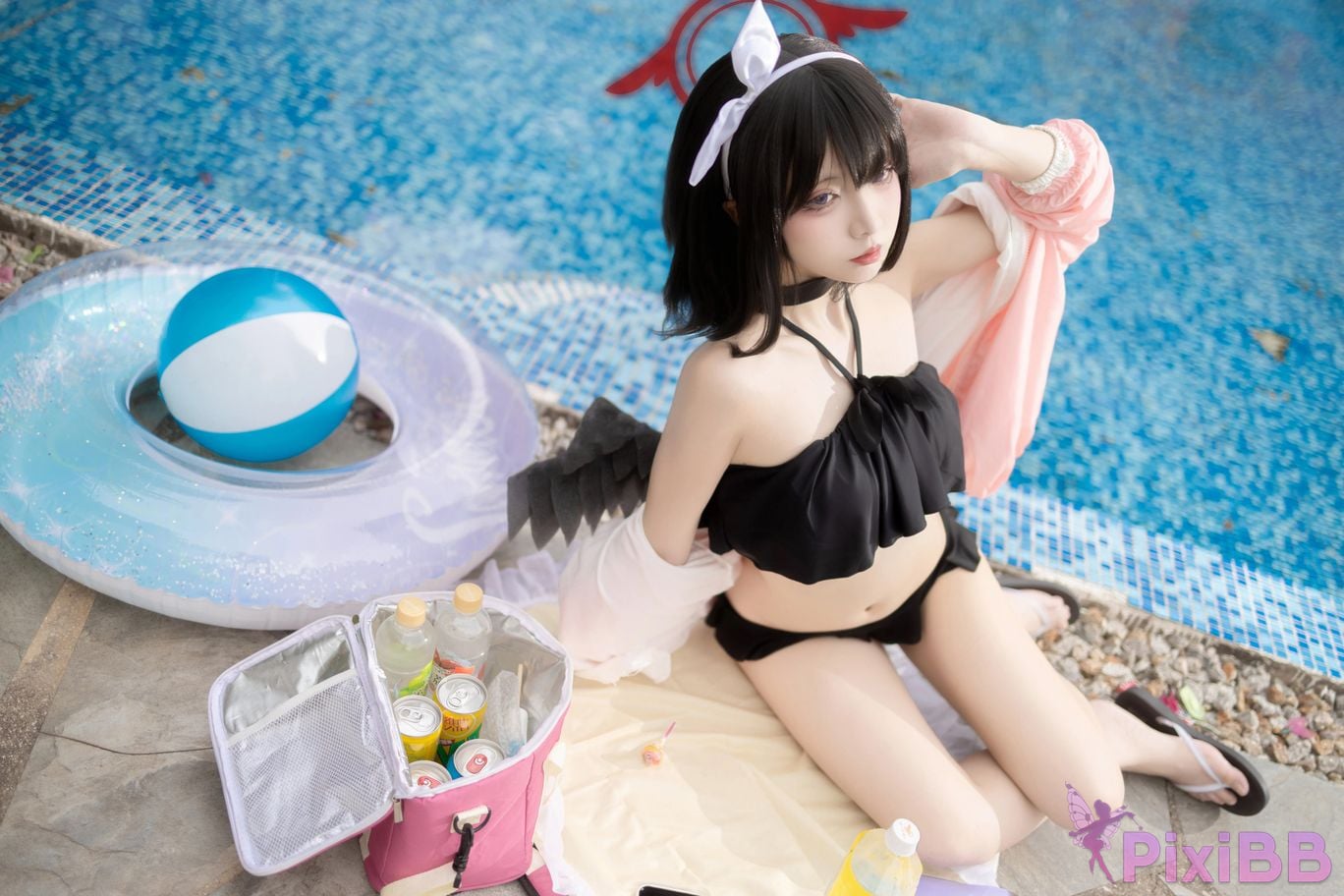 Cosplayer Zhiyue Etsu ko Blue Archive Seizan Mashiro swimsuit PixiBB.COM 002