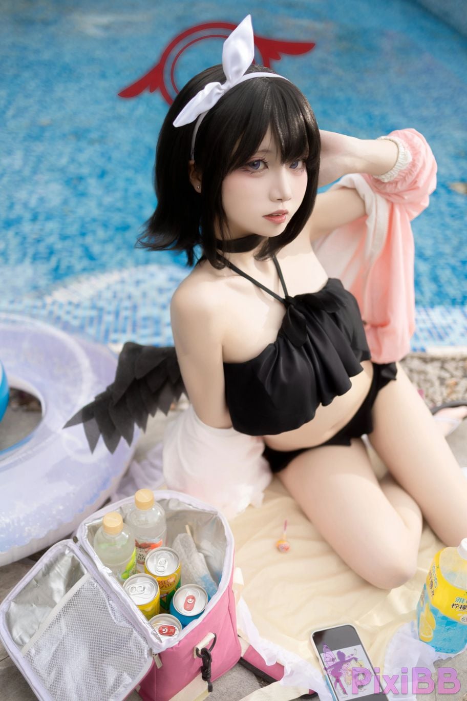 Cosplayer Zhiyue Etsu ko Blue Archive Seizan Mashiro swimsuit PixiBB.COM 003