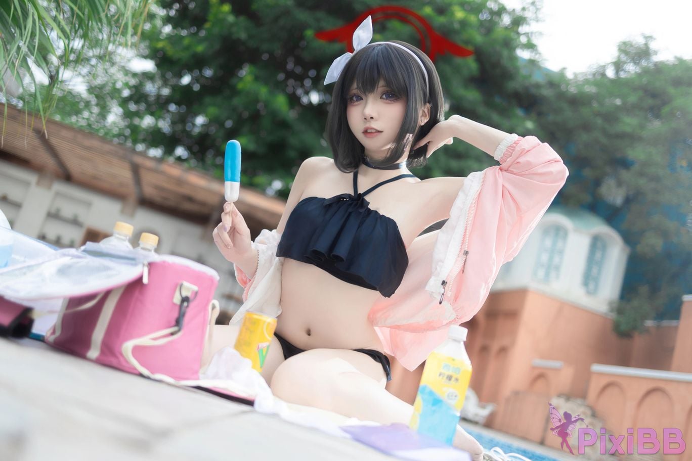 Cosplayer Zhiyue Etsu ko Blue Archive Seizan Mashiro swimsuit PixiBB.COM 006