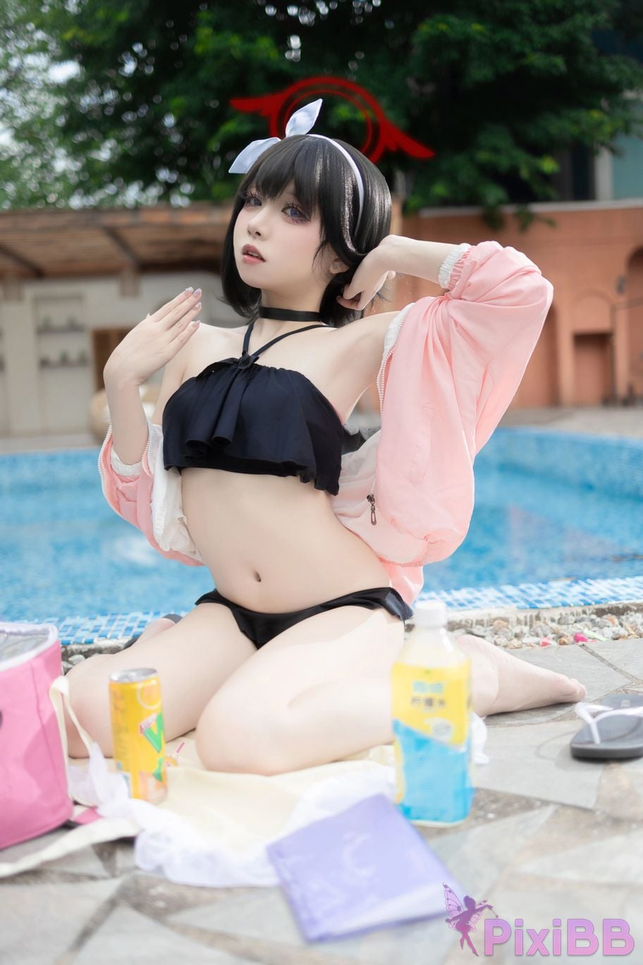Cosplayer Zhiyue Etsu ko Blue Archive Seizan Mashiro swimsuit PixiBB.COM 007