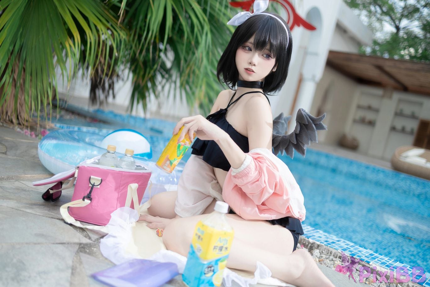Cosplayer Zhiyue Etsu ko Blue Archive Seizan Mashiro swimsuit PixiBB.COM 009