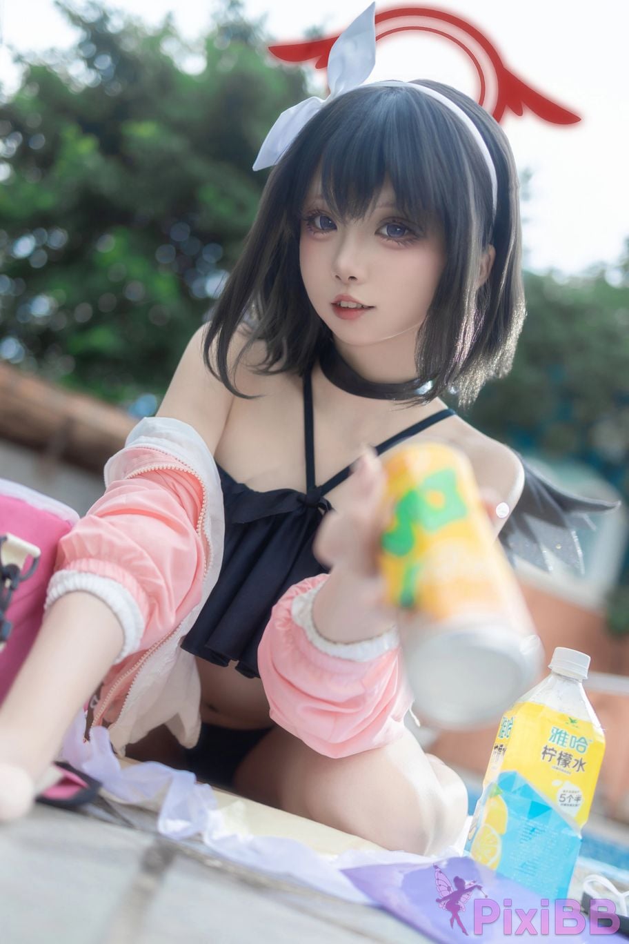 Cosplayer Zhiyue Etsu ko Blue Archive Seizan Mashiro swimsuit PixiBB.COM 011