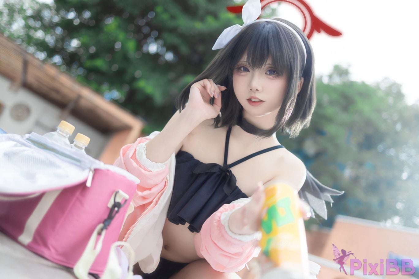 Cosplayer Zhiyue Etsu ko Blue Archive Seizan Mashiro swimsuit PixiBB.COM 012