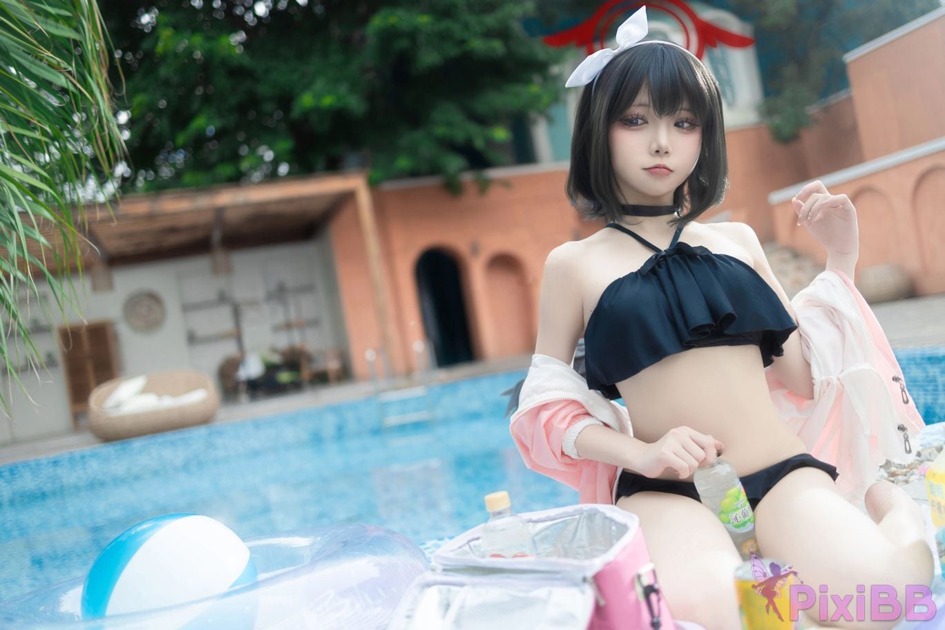 Cosplayer Zhiyue Etsu ko Blue Archive Seizan Mashiro swimsuit PixiBB.COM 014