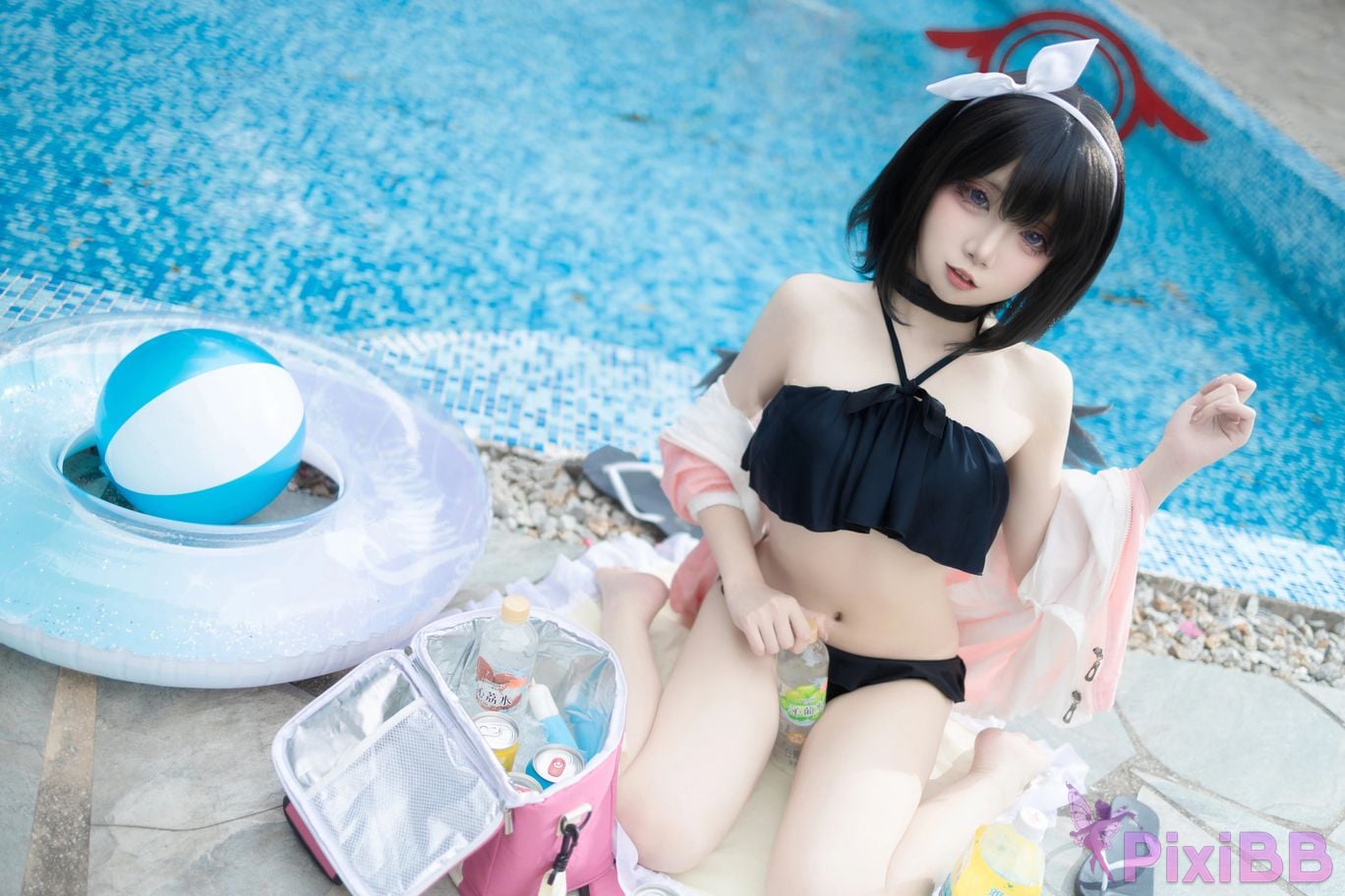 Cosplayer Zhiyue Etsu ko Blue Archive Seizan Mashiro swimsuit PixiBB.COM 015