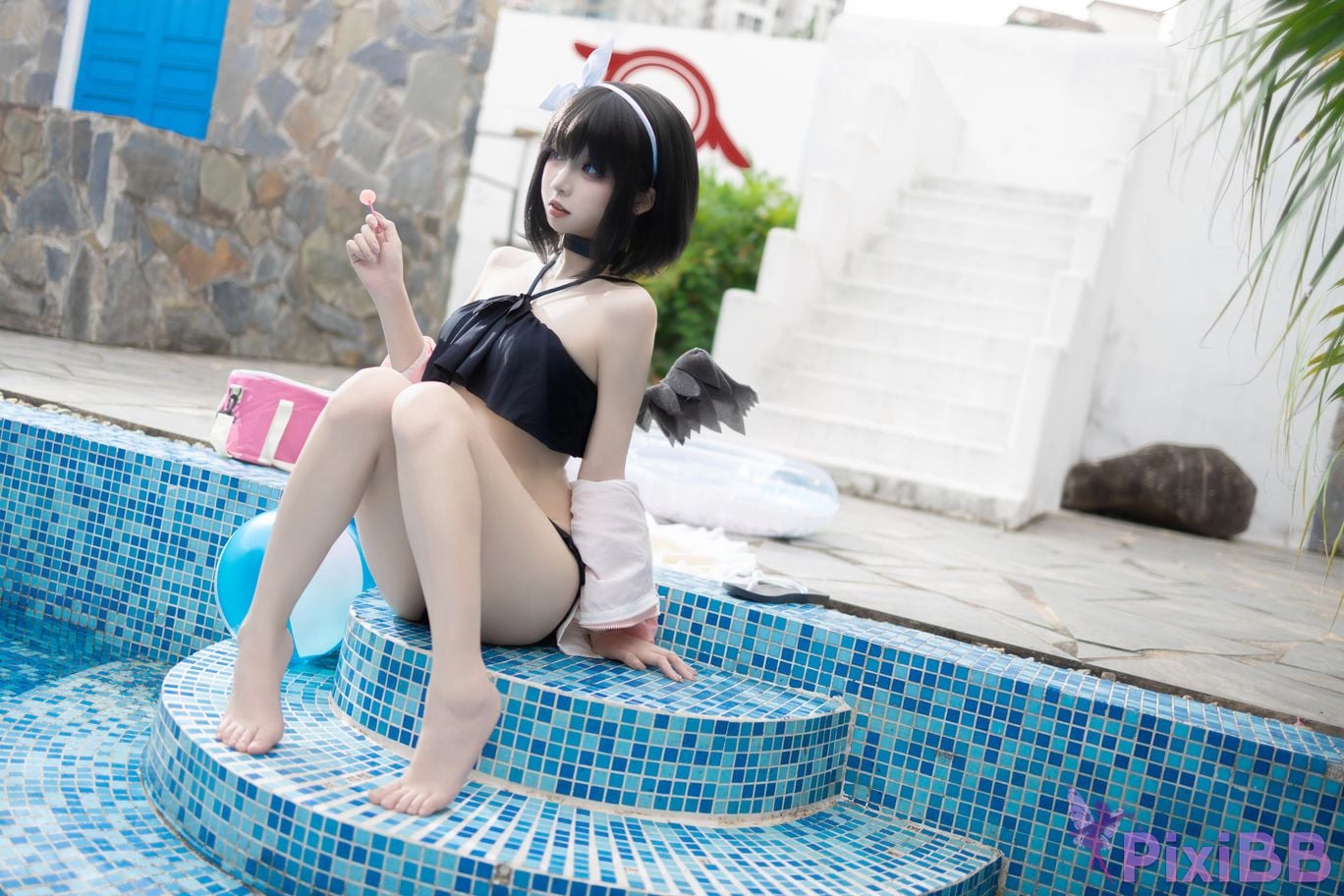 Cosplayer Zhiyue Etsu ko Blue Archive Seizan Mashiro swimsuit PixiBB.COM 017