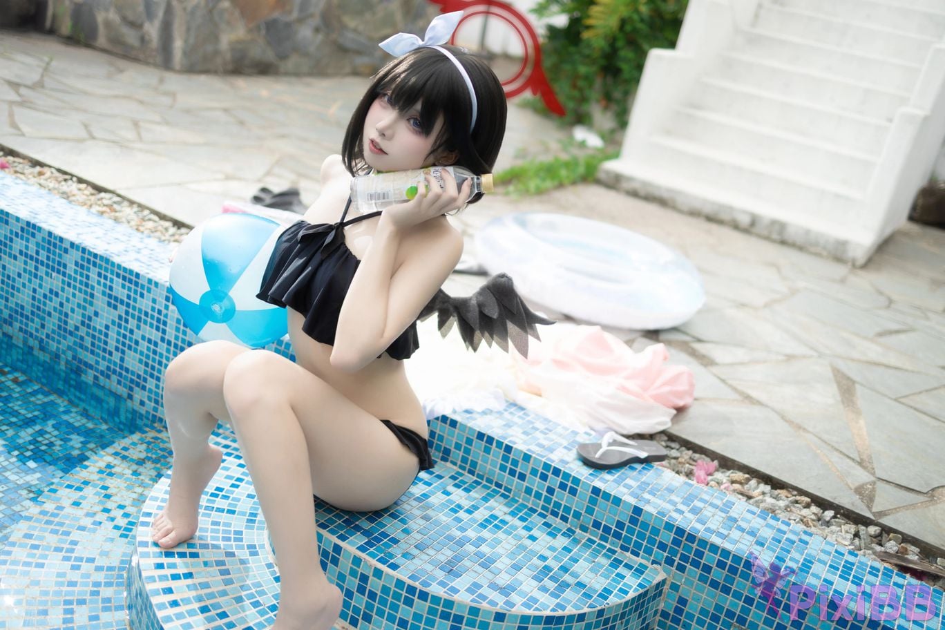 Cosplayer Zhiyue Etsu ko Blue Archive Seizan Mashiro swimsuit PixiBB.COM 021